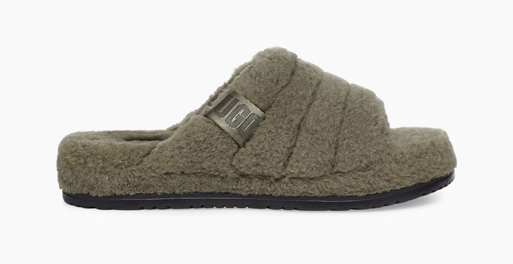 Ugg Slipper Mens - Ugg Fluff You Olive - 453YARMID